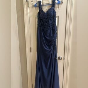 Elegant Navy Blue Prom Dress